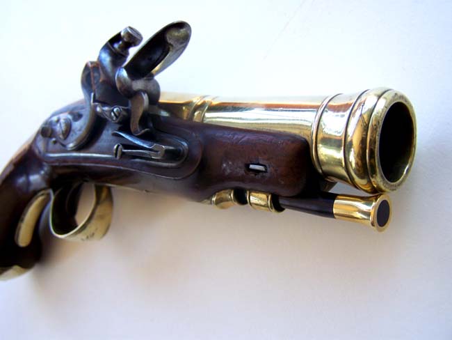 A Rare Pair of English Flintlock brass barreled Blunderbuss Pistols circa 1800 — image 7